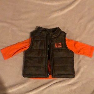 Camp boys 0-3 M vest & l/s tee set